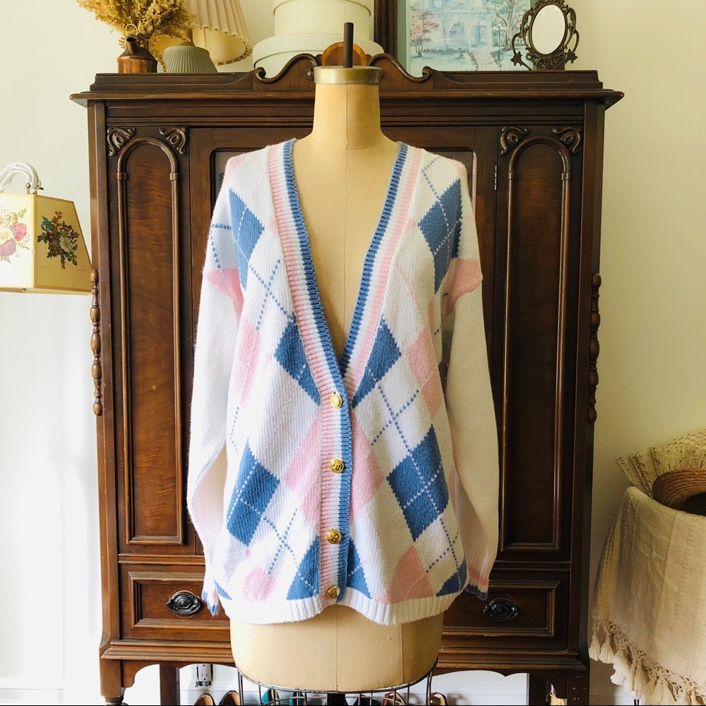 VINTAGE 80s Pastel Cardigan
